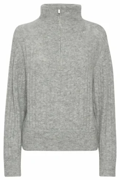 Kvinna Gestuz Stickat & Cardigans^Alphagz R Zipper Stickad Pullover