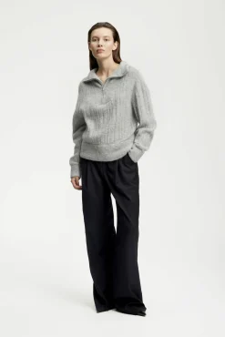 Kvinna Gestuz Stickat & Cardigans^Alphagz R Zipper Stickad Pullover