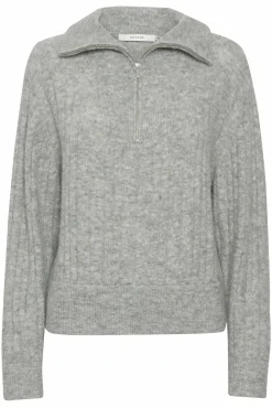 Kvinna Gestuz Stickat & Cardigans^Alphagz R Zipper Stickad Pullover