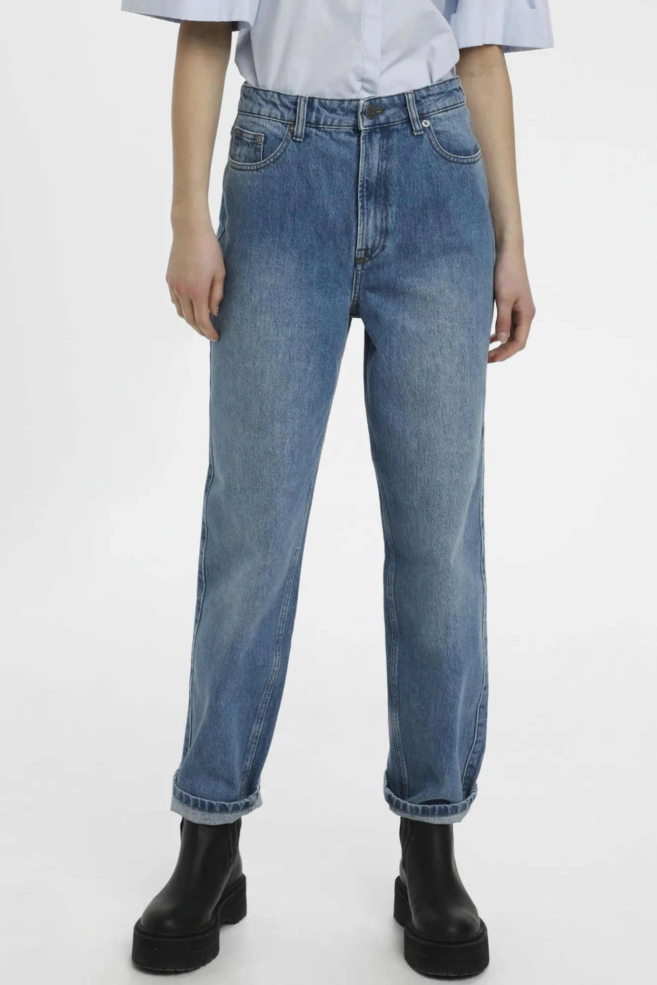 Kvinna Gestuz Jeans^Dacygz Hw Straight Jeans